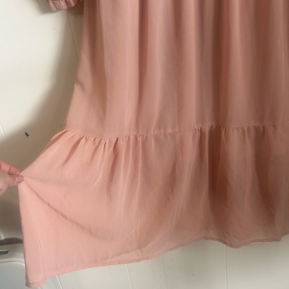Mad about style, size small, peachy pink long sleeve dress, stretchy, airy - Picture 3 of 9